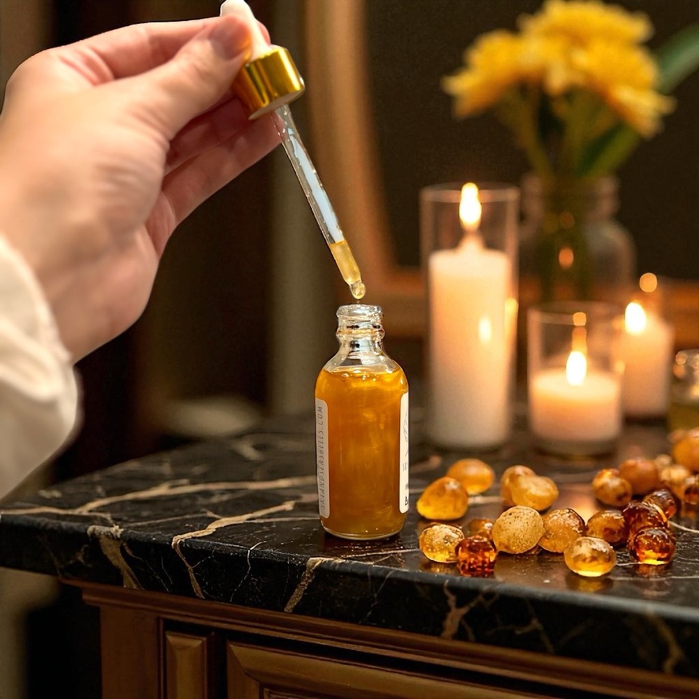 Hand Crafted “Amber” Scented Body Oil by Sky & Seashells Skincare - Picture 2 of 6